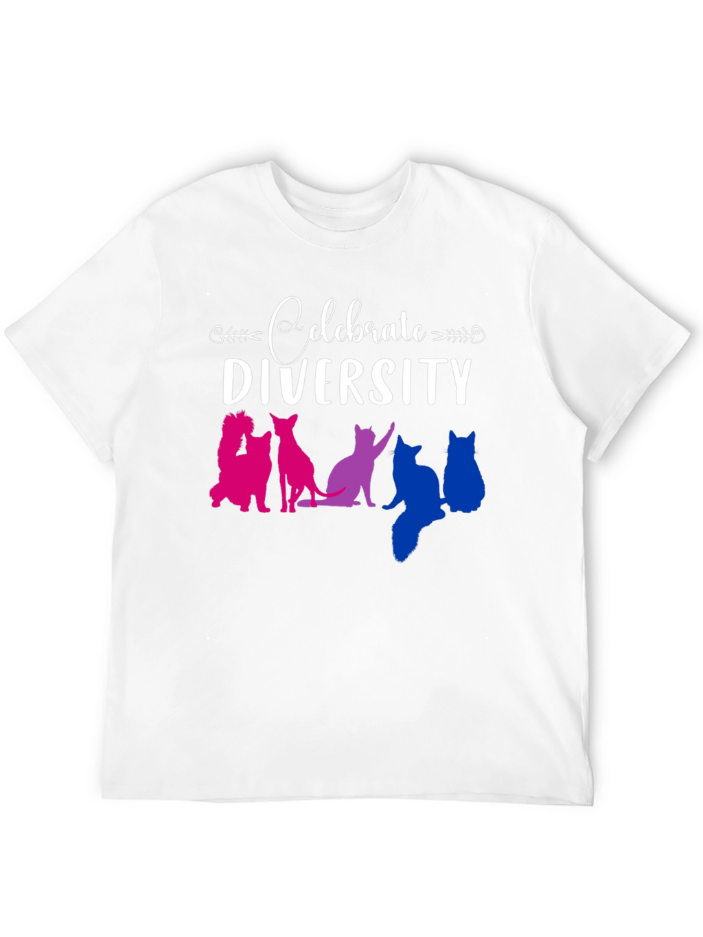 Celebrate Diversity Cat Graphic T-Shirt