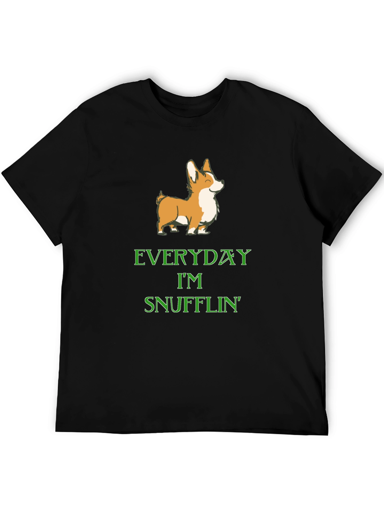 Corgi Snufflin Tee - Everyday Im Snufflin Black T-Shirt