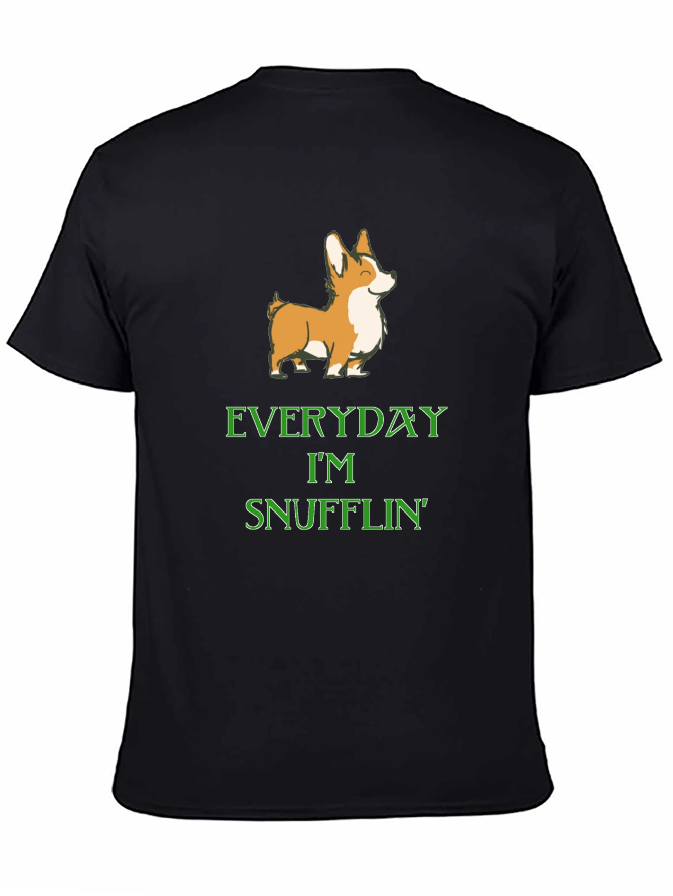 Corgi Snufflin Tee - Everyday Im Snufflin Black T-Shirt