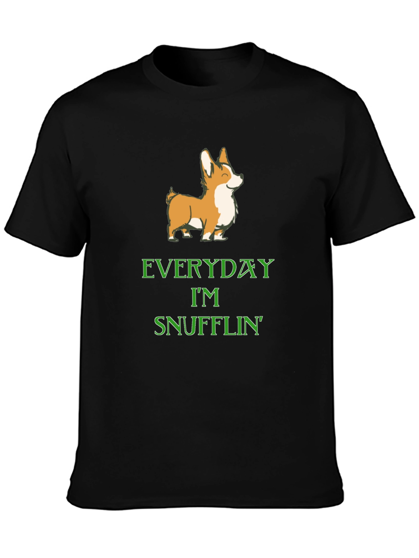 Corgi Snufflin Tee - Everyday Im Snufflin Black T-Shirt