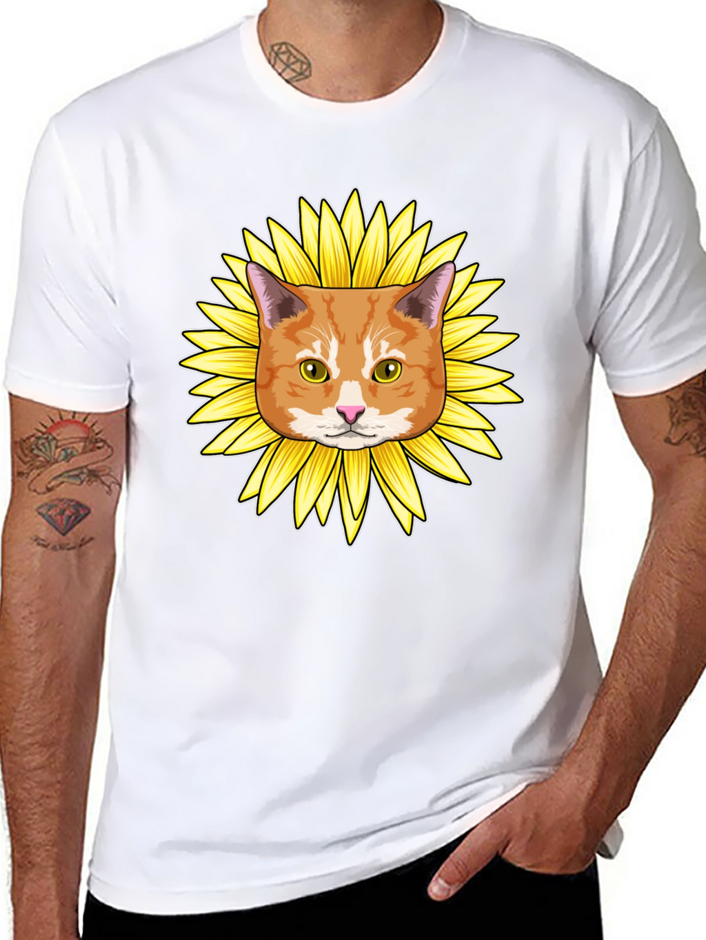 Sunflower Cat Graphic Tee