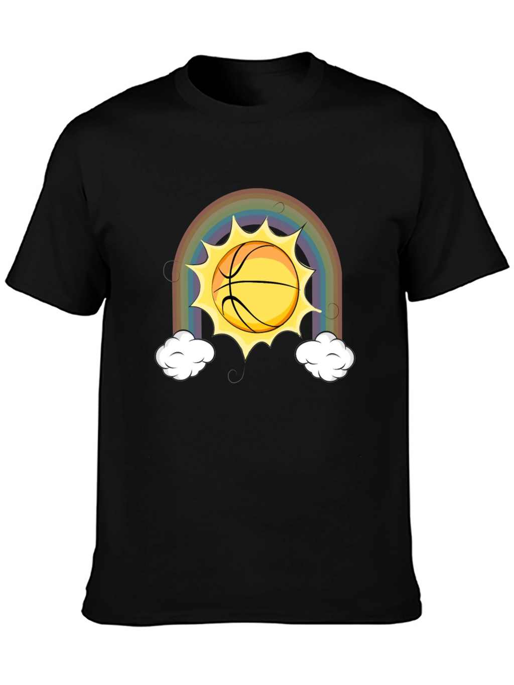 Rainbow Basketball Sun Graphic Tee