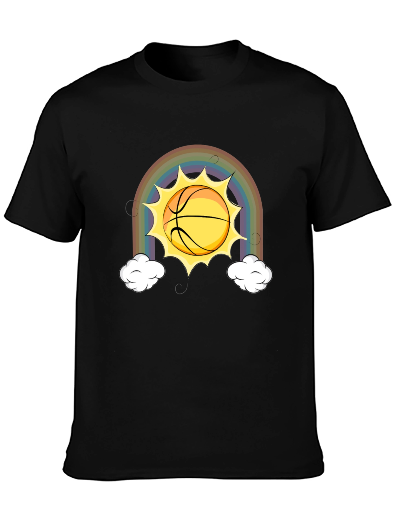 Rainbow Basketball Sun Graphic Tee