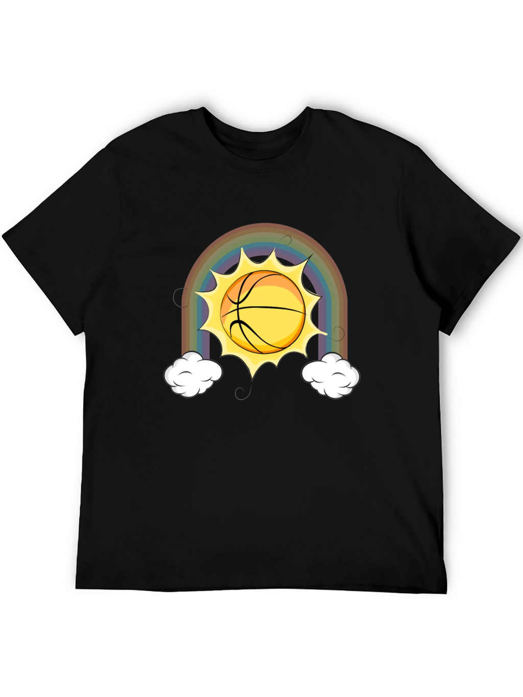 Rainbow Basketball Sun Graphic Tee