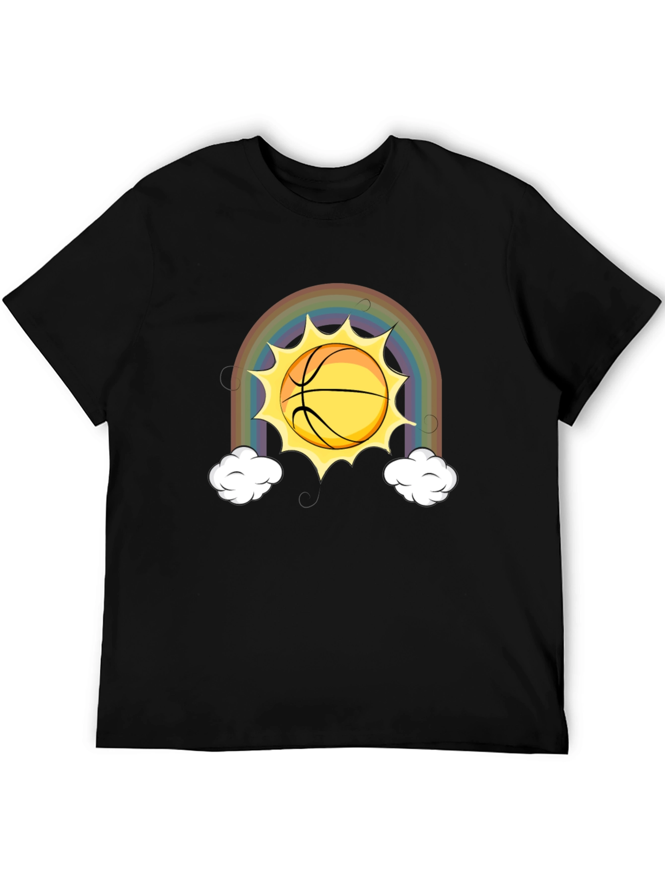 Rainbow Basketball Sun Graphic Tee