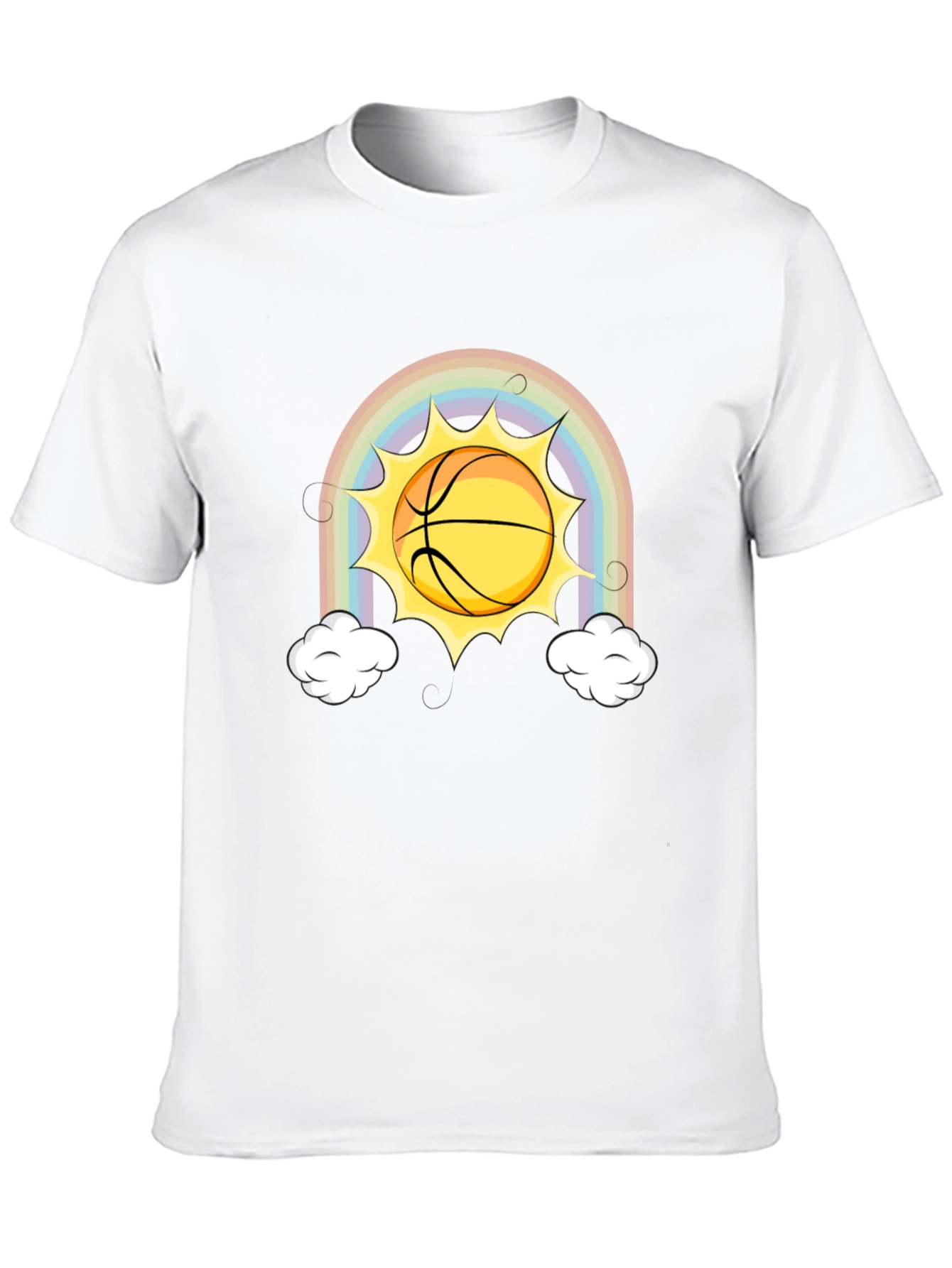 Rainbow Basketball Sun Graphic Tee