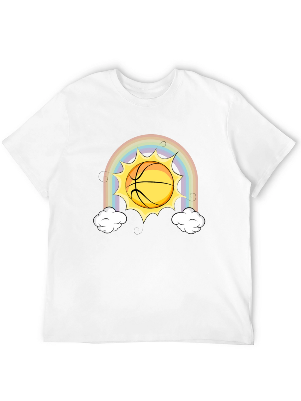 Rainbow Basketball Sun Graphic Tee