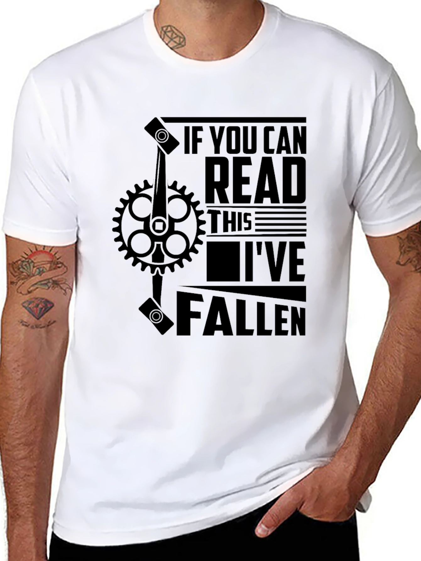 Funny Bike Fall T-Shirt - Read This Ive Fallen!