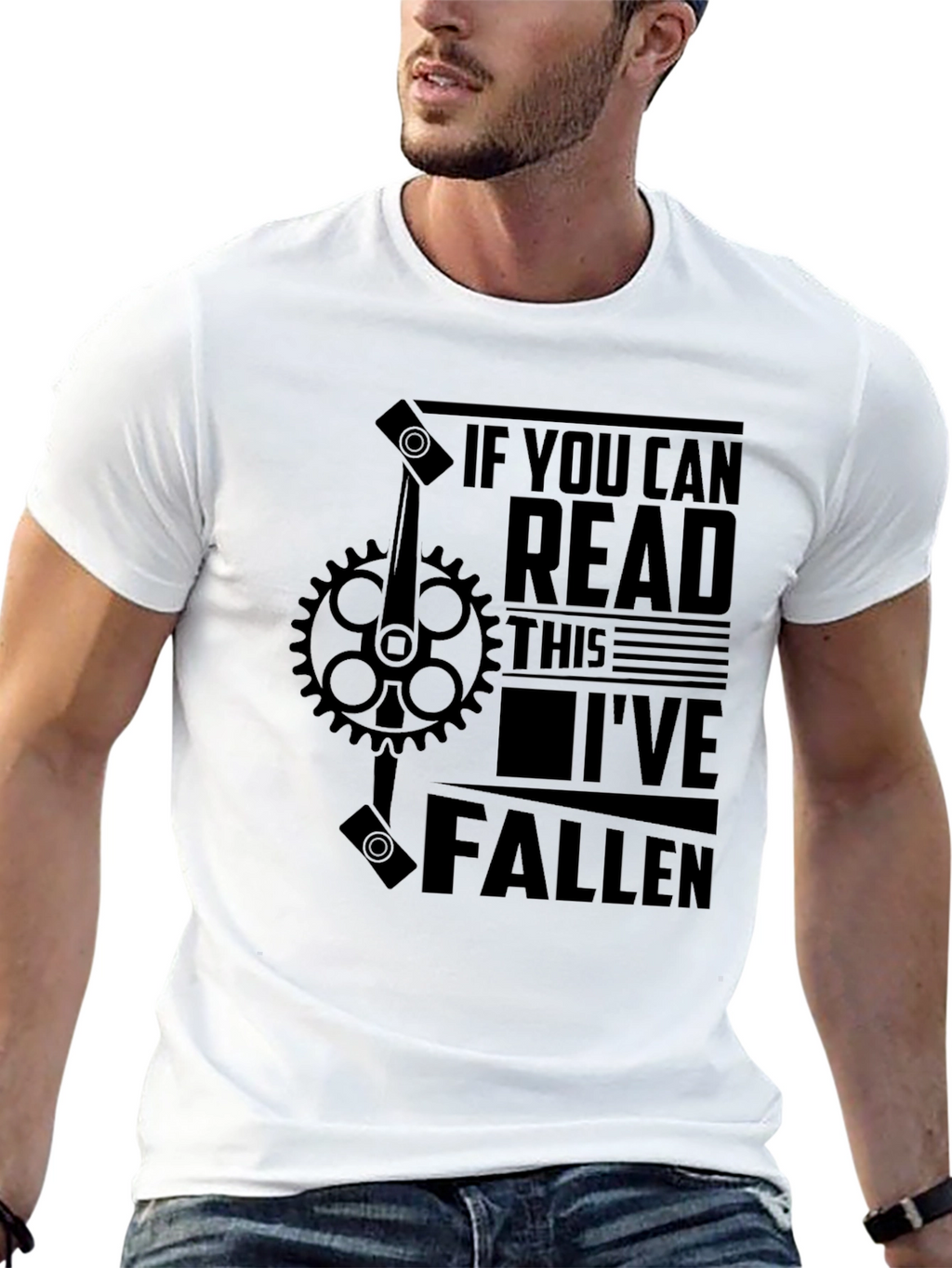 Funny Bike Fall T-Shirt - Read This Ive Fallen!