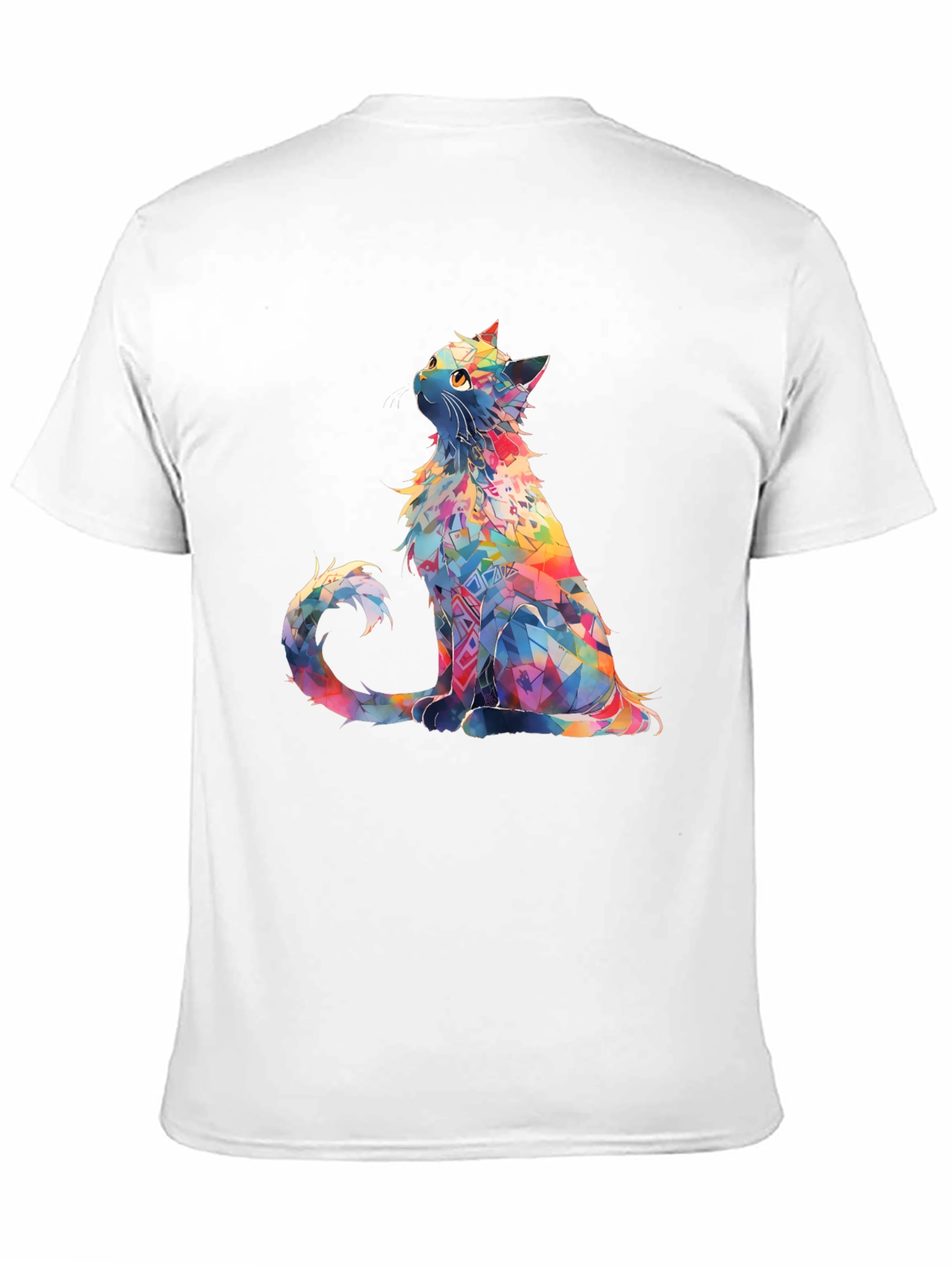 Rainbow Cat T-Shirt - Geometric Art Design