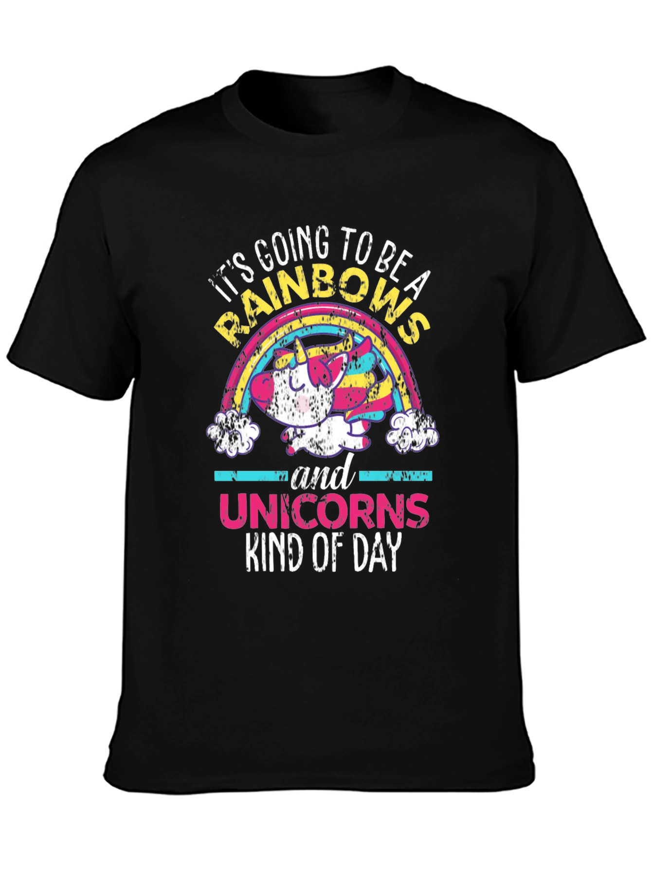 Rainbows & Unicorns Graphic Tee - Black T-Shirt