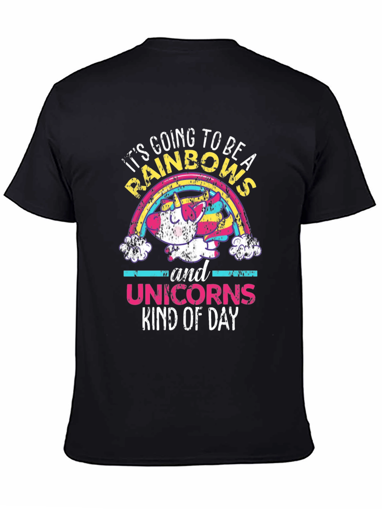 Rainbows & Unicorns Graphic Tee - Black T-Shirt