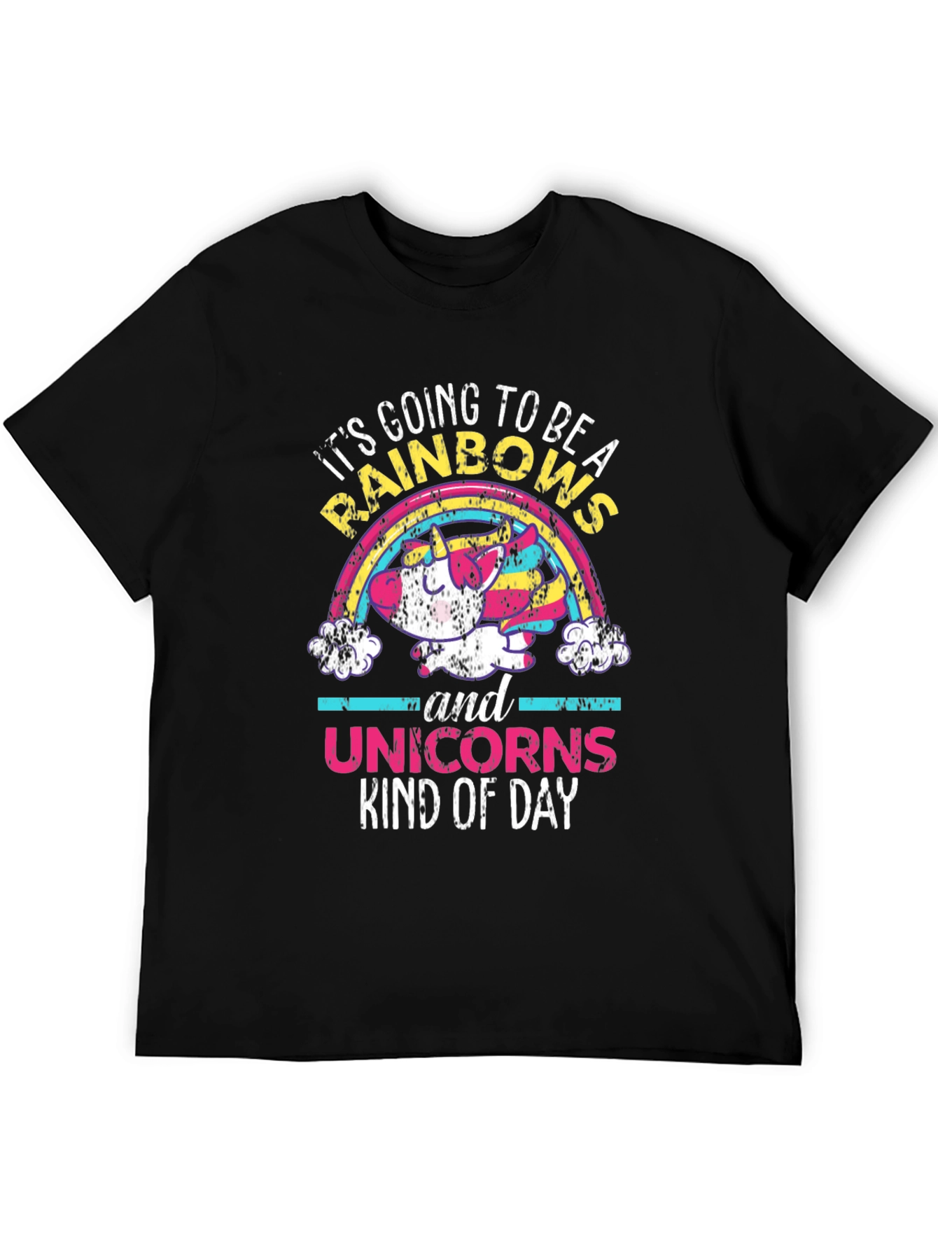 Rainbows & Unicorns Graphic Tee - Black T-Shirt