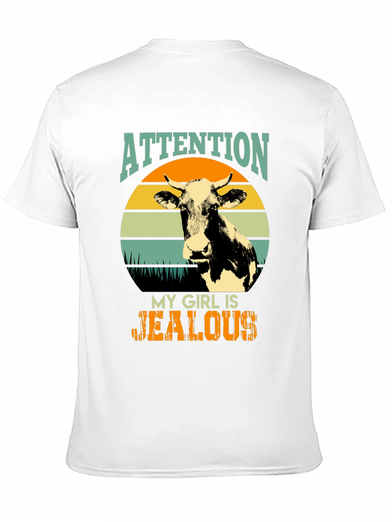 Attention My Girl Is Jealous Cow Graphic Tee