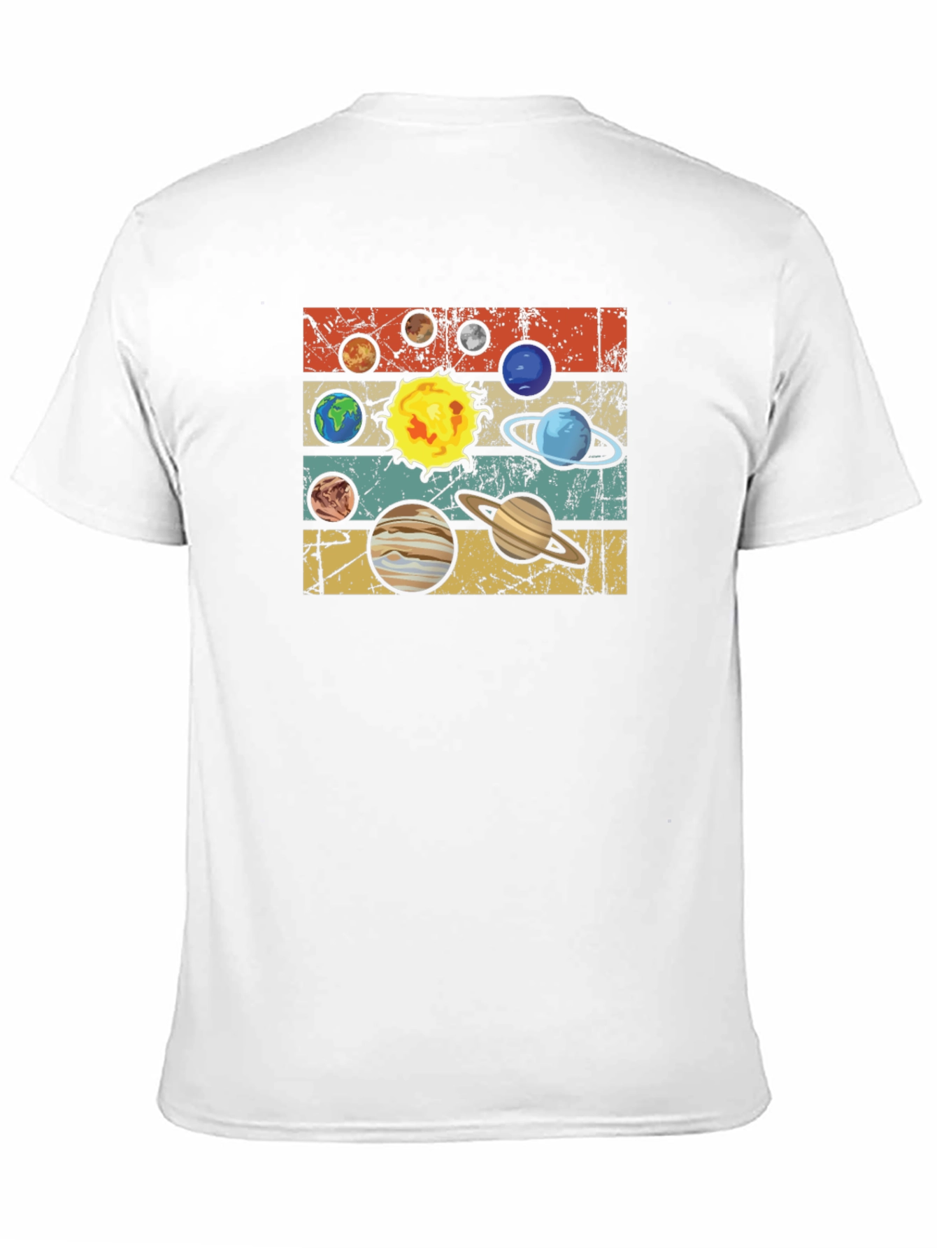 Retro Planets Graphic T-Shirt - Black Cotton Tee