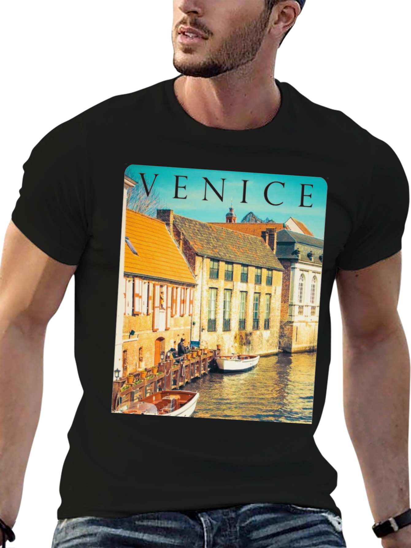 Venice Cityscape Graphic Tee - Classic Travel Shirt