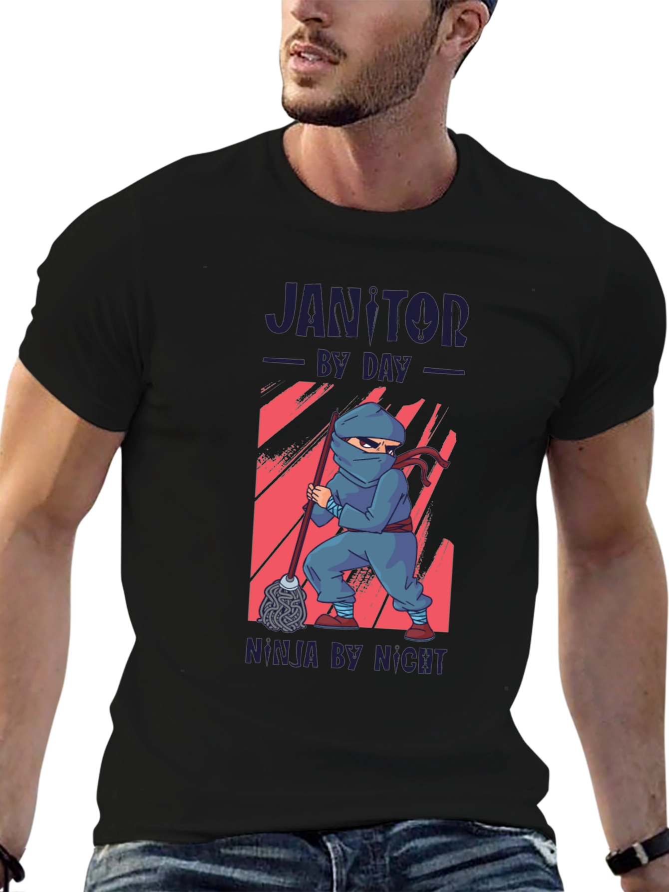 Janitor by Day Ninja by Night Graphic Tee