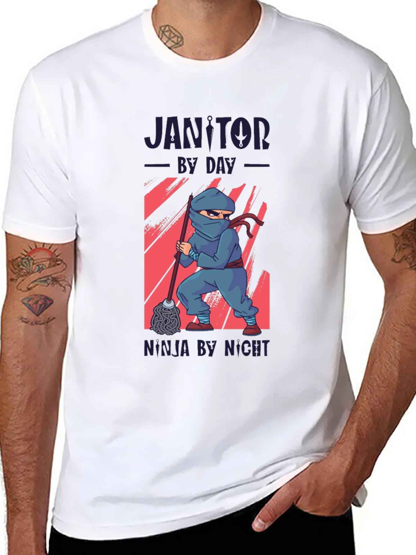 Janitor by Day Ninja by Night Graphic Tee