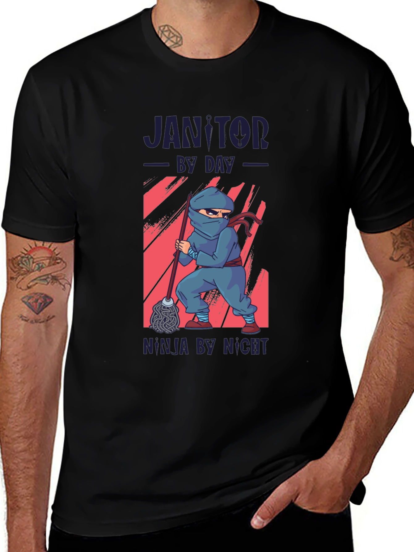 Janitor by Day Ninja by Night Graphic Tee
