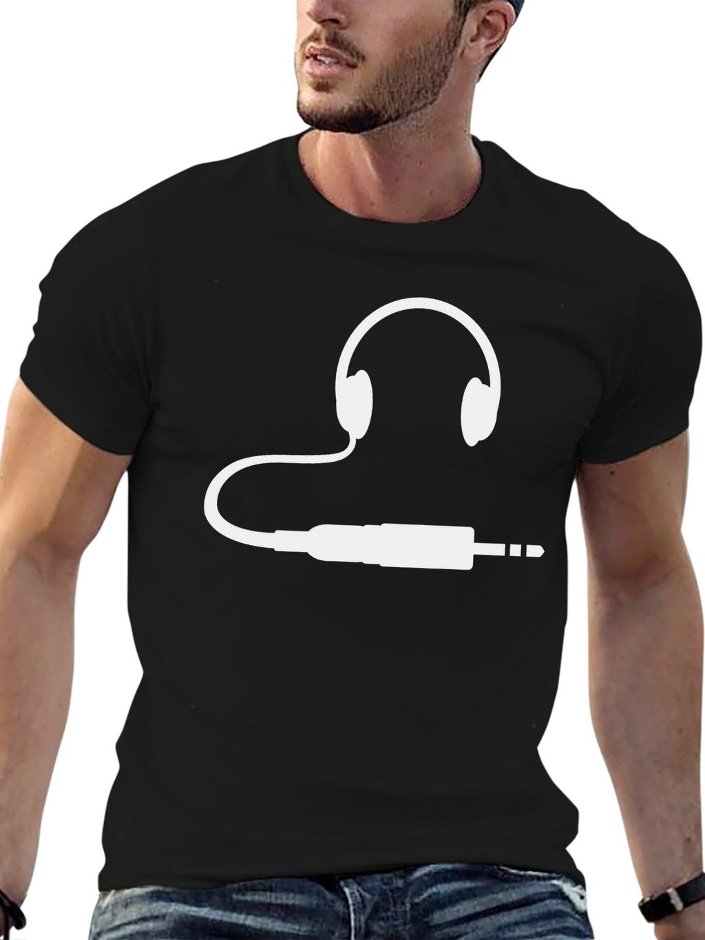 Headphone Jack Graphic Tee - Music Lover T-Shirt