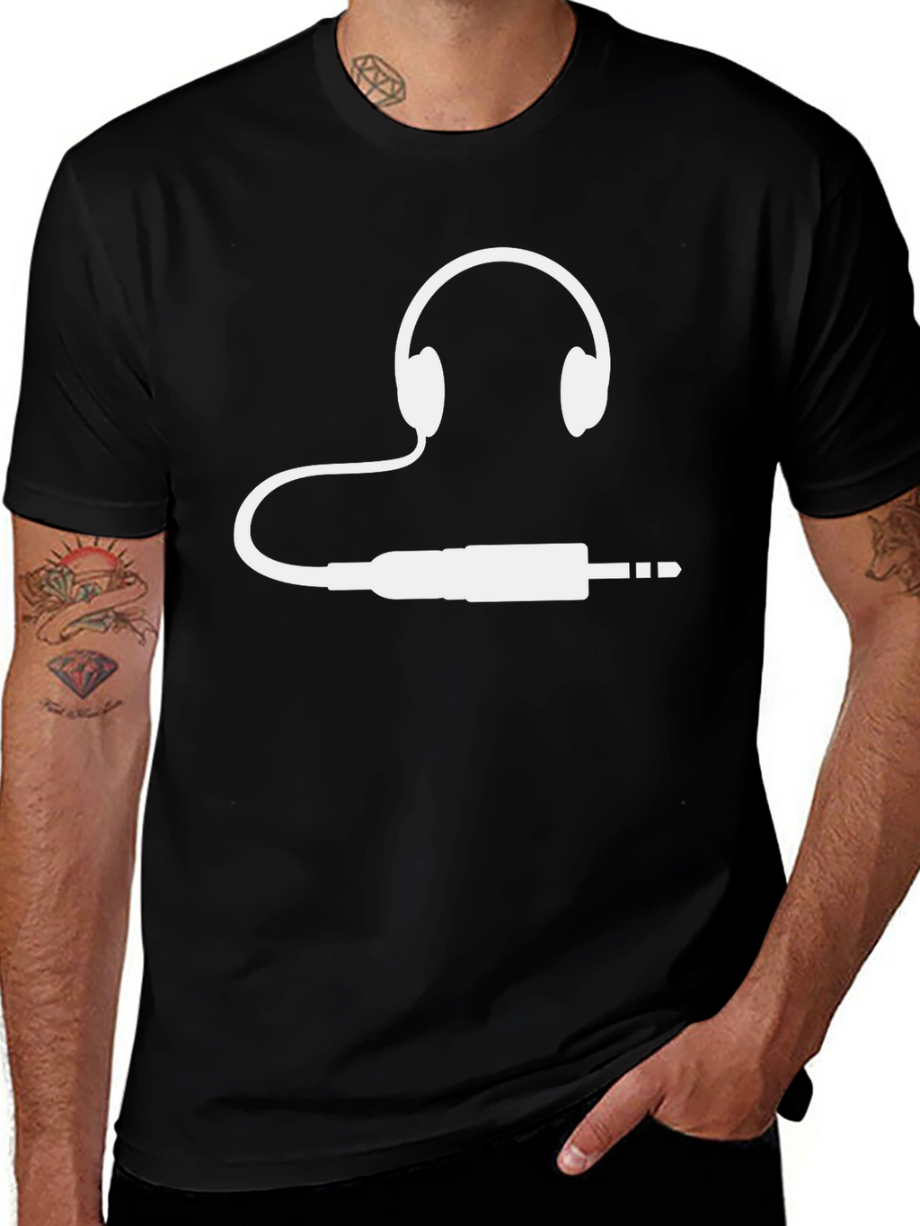 Headphone Jack Graphic Tee - Music Lover T-Shirt