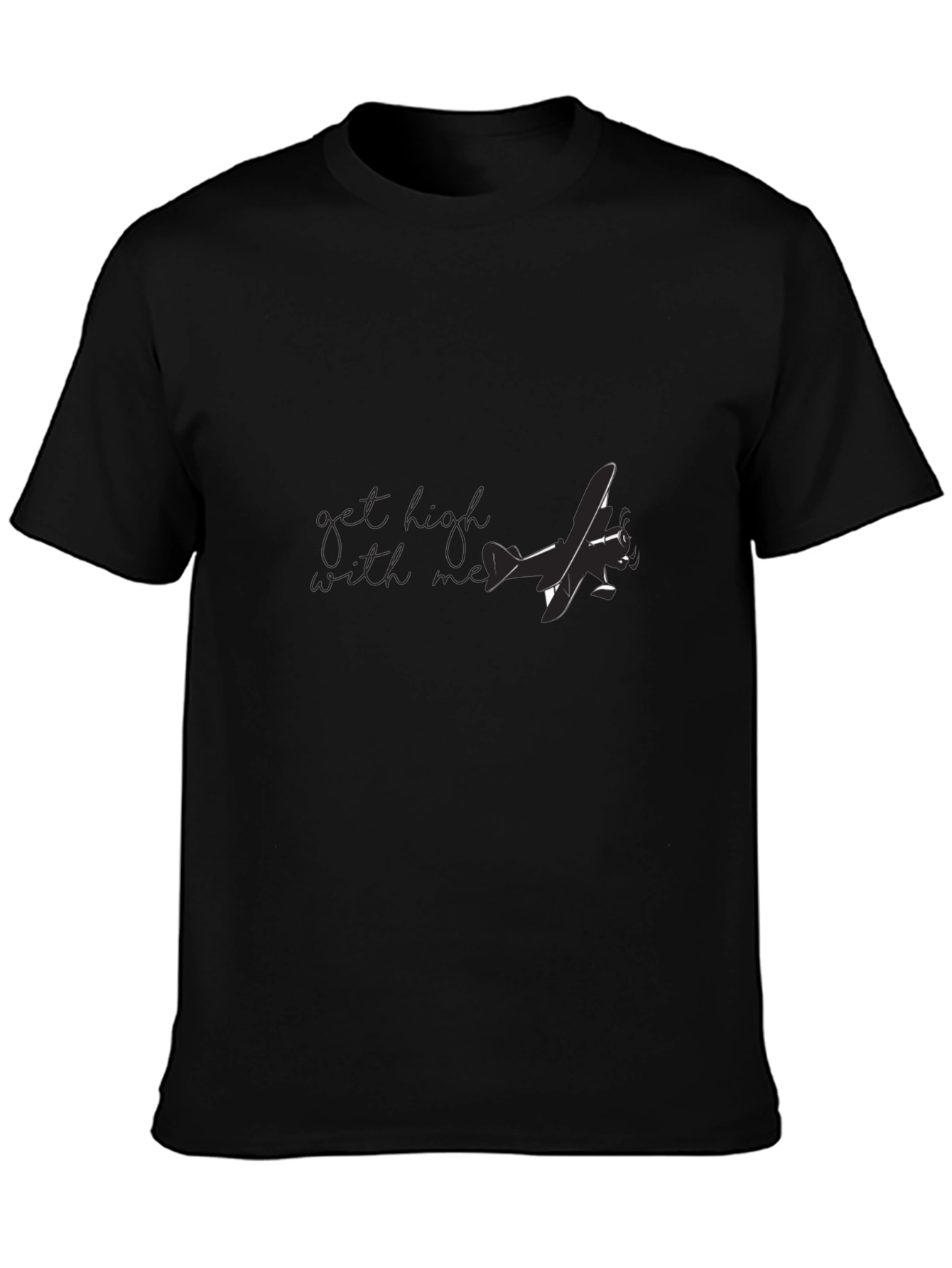 Vintage Airplane Tee - Get High With Me Black Shirt