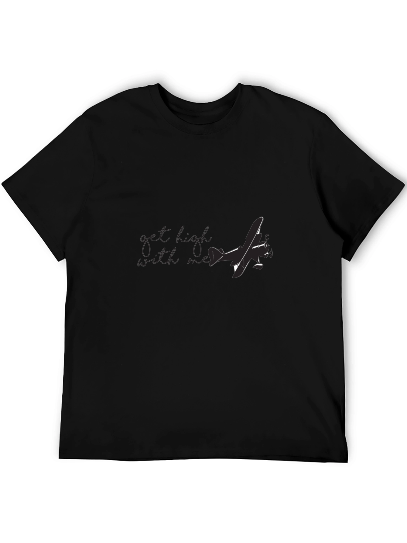 Vintage Airplane Tee - Get High With Me Black Shirt