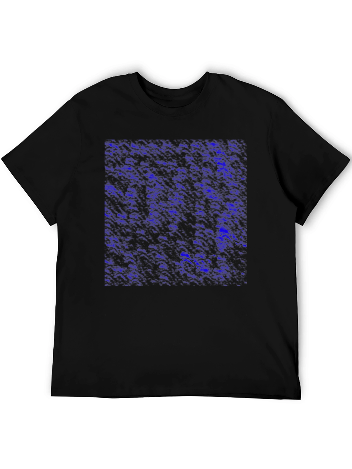 Abstract Blue Pattern Mens Black T-Shirt