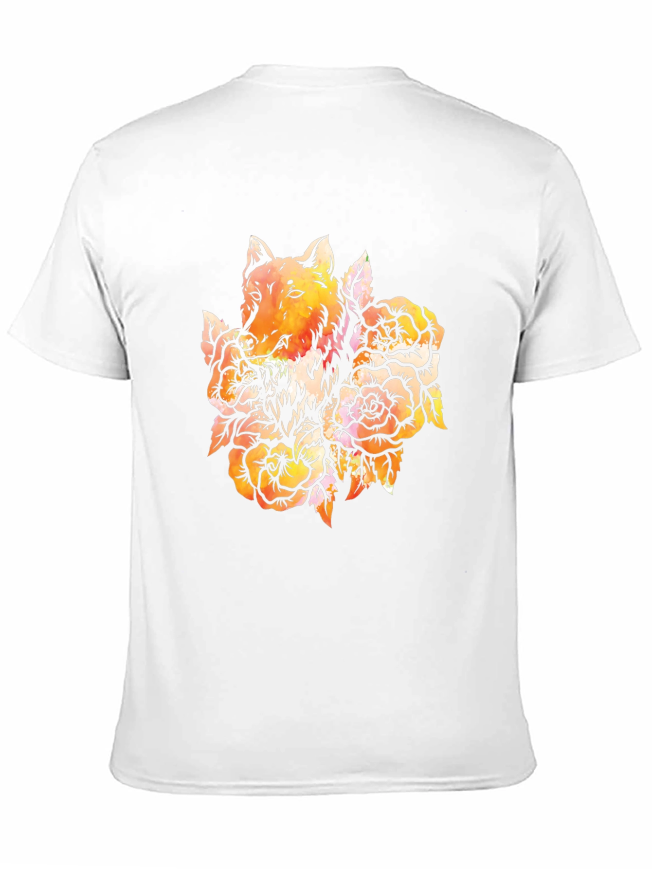 Wolf & Roses Graphic Tee - Trendy Black T-Shirt