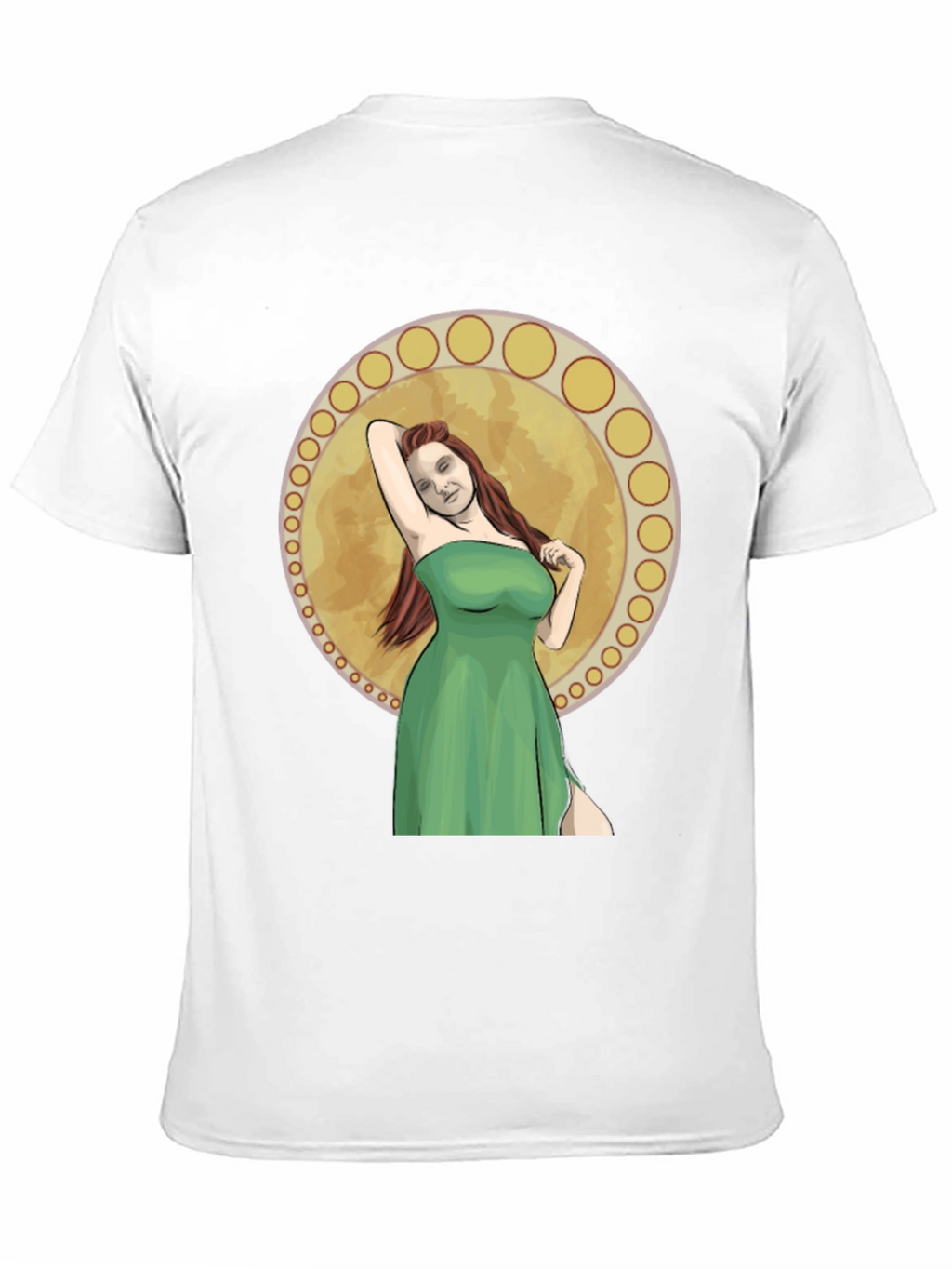 Woman in Green Dress Graphic T-Shirt