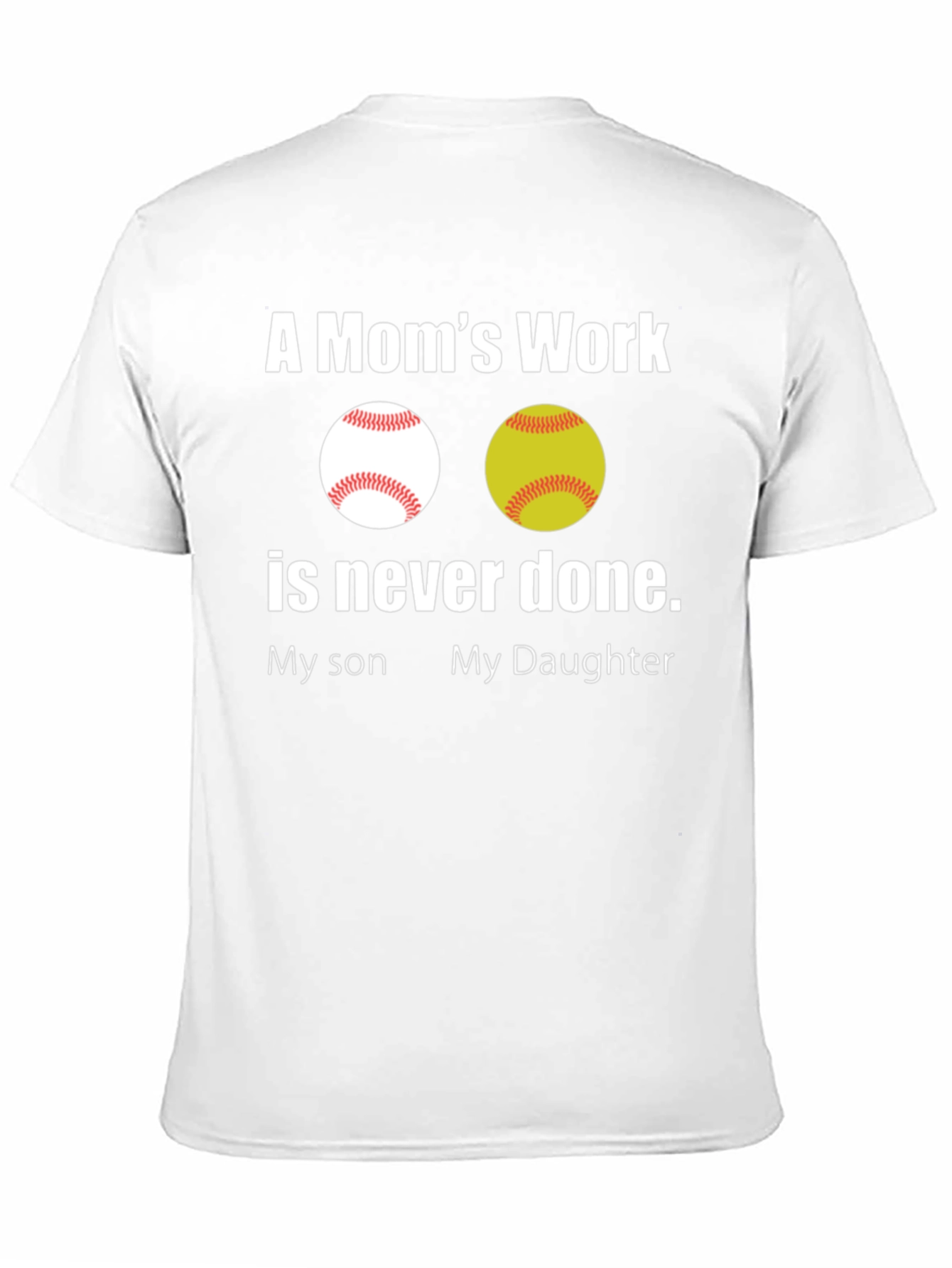 Moms Work Baseball/Softball T-Shirt