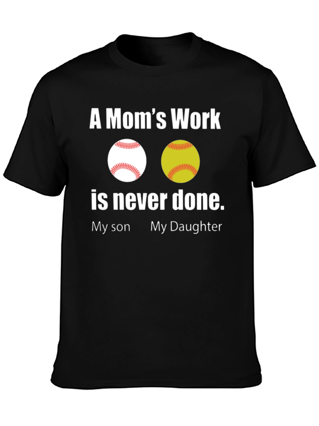 Moms Work Baseball/Softball T-Shirt