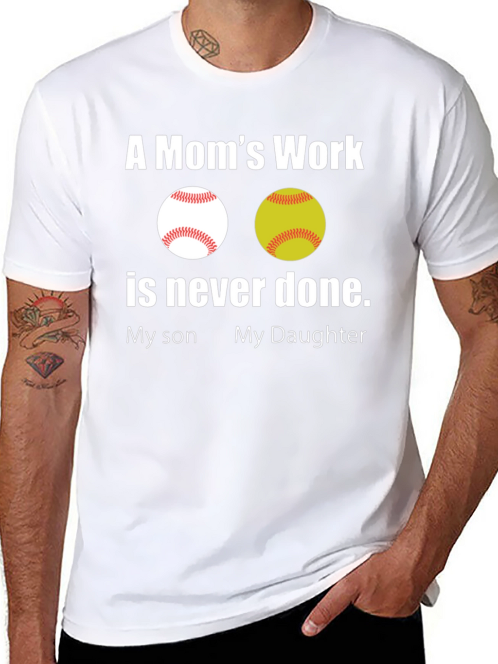 Moms Work Baseball/Softball T-Shirt
