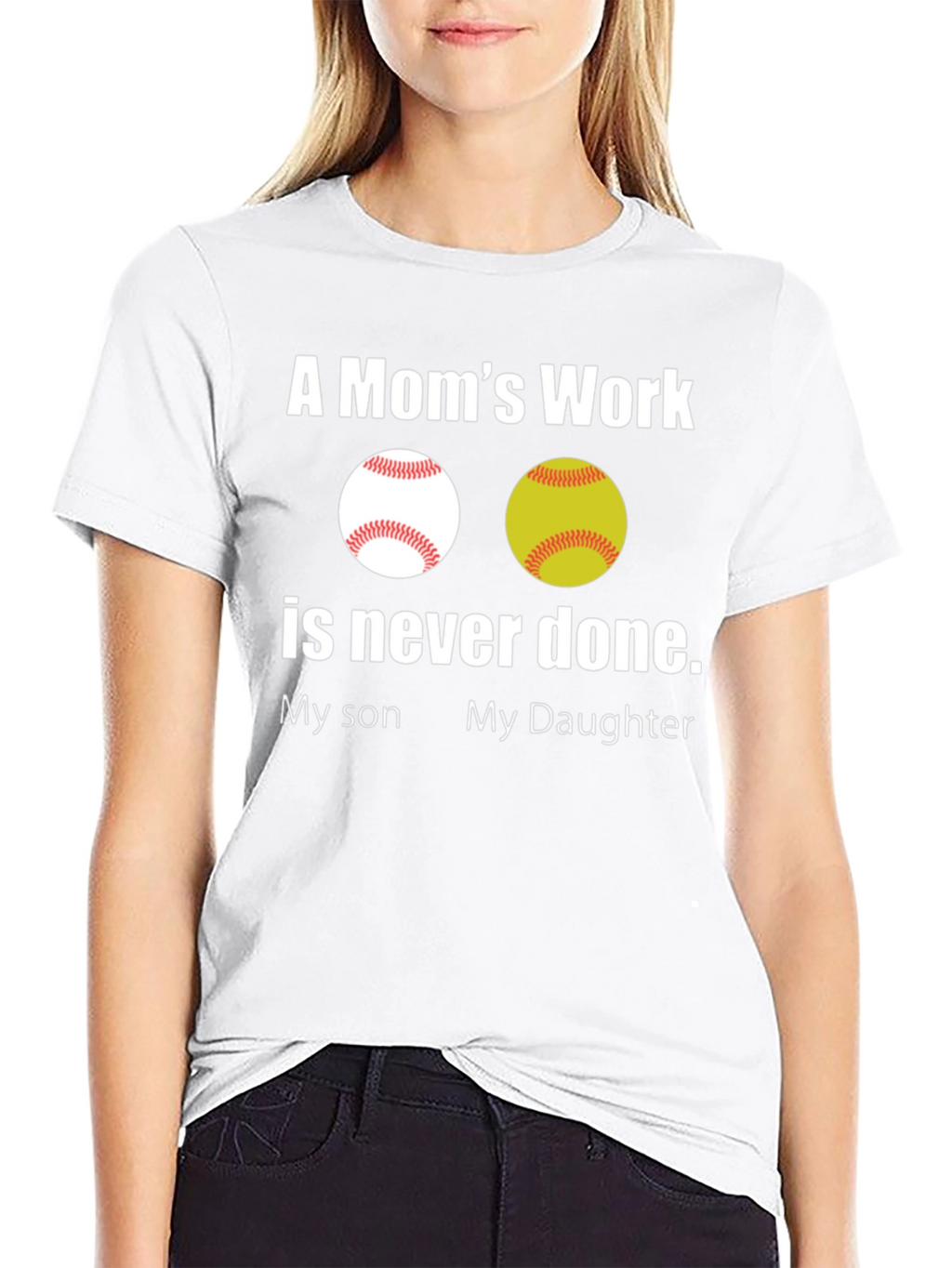 Moms Work Baseball/Softball T-Shirt