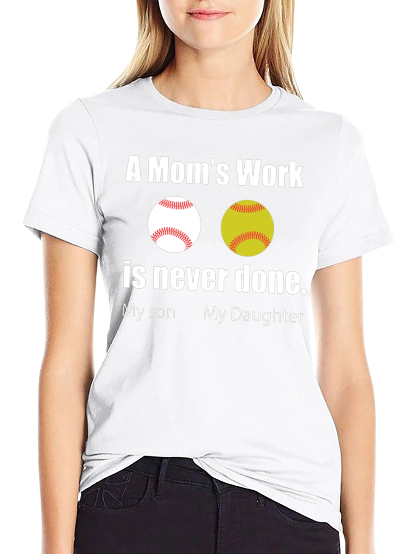 Moms Work Baseball/Softball T-Shirt