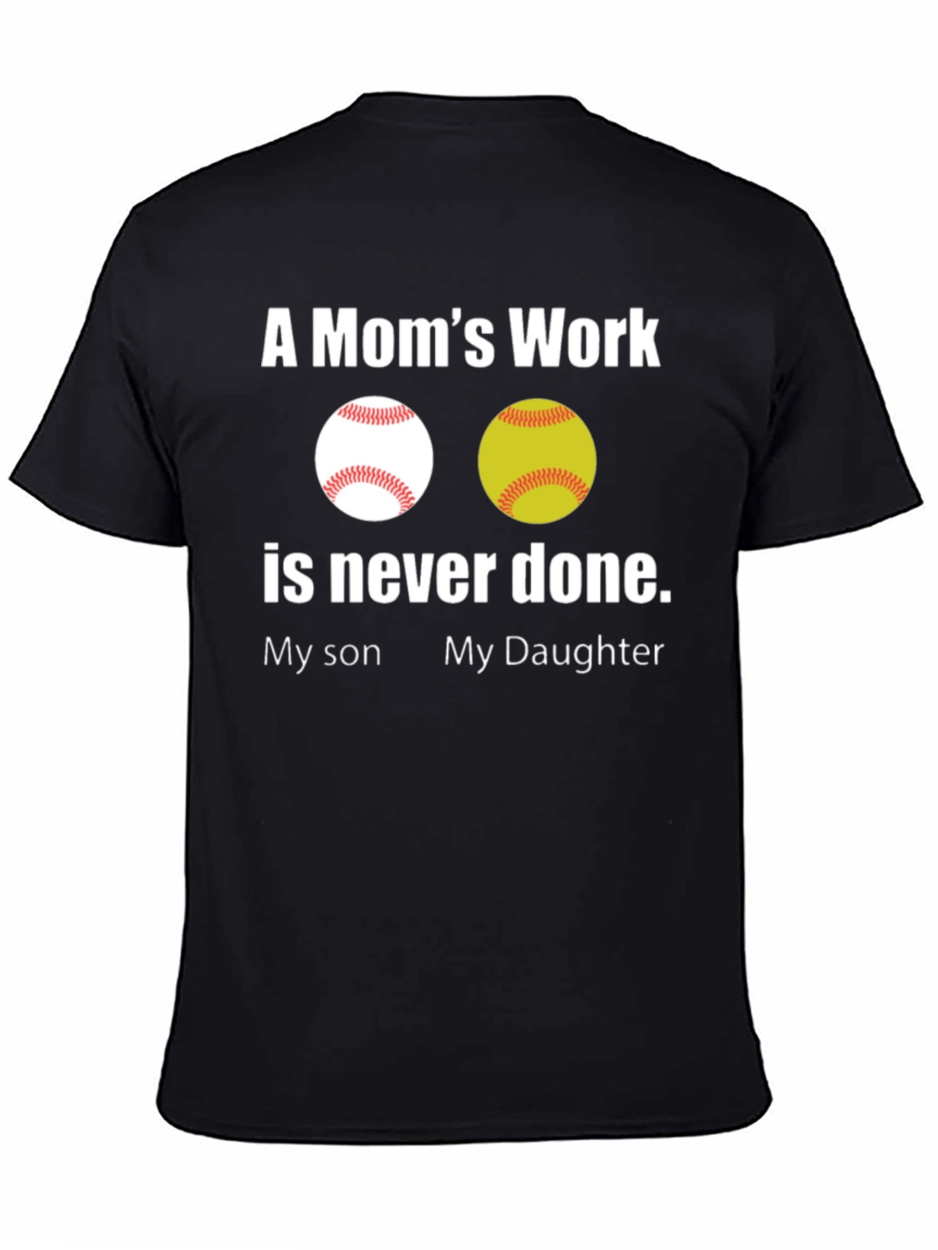 Moms Work Baseball/Softball T-Shirt