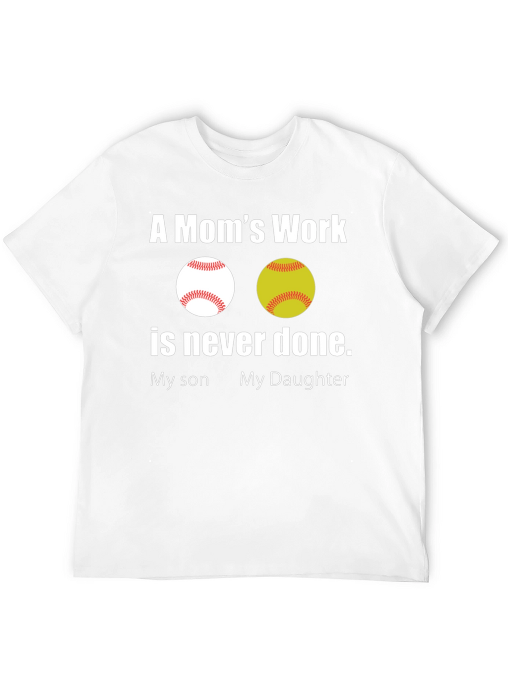 Moms Work Baseball/Softball T-Shirt