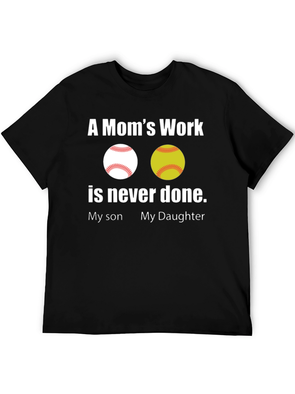 Moms Work Baseball/Softball T-Shirt