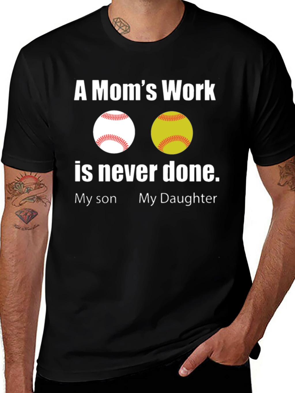 Moms Work Baseball/Softball T-Shirt
