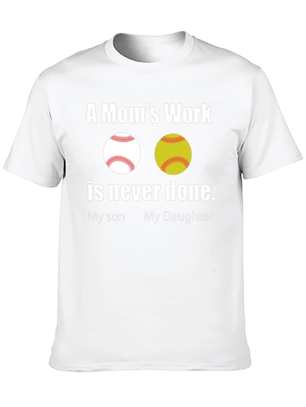 Moms Work Baseball/Softball T-Shirt