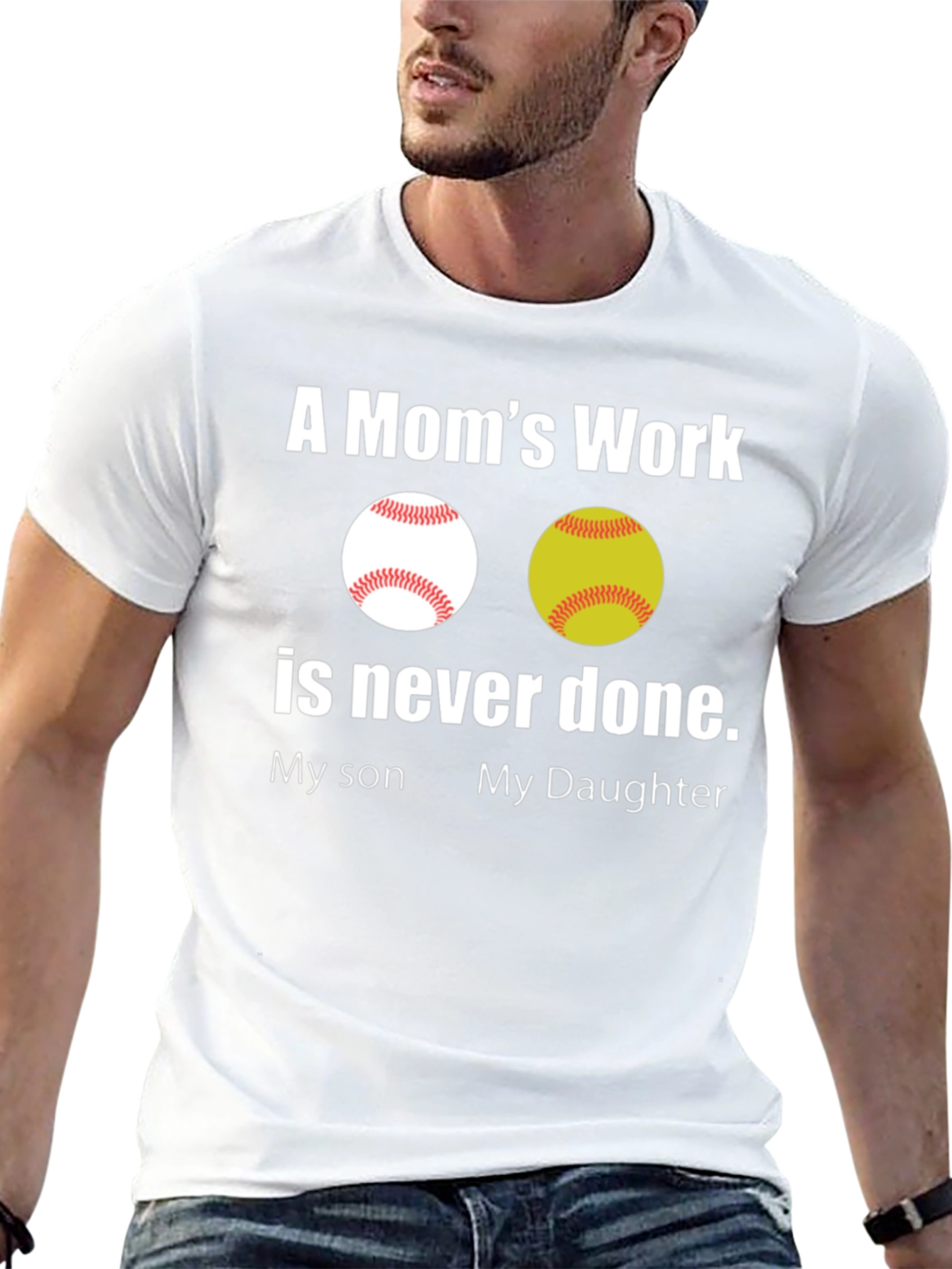 Moms Work Baseball/Softball T-Shirt