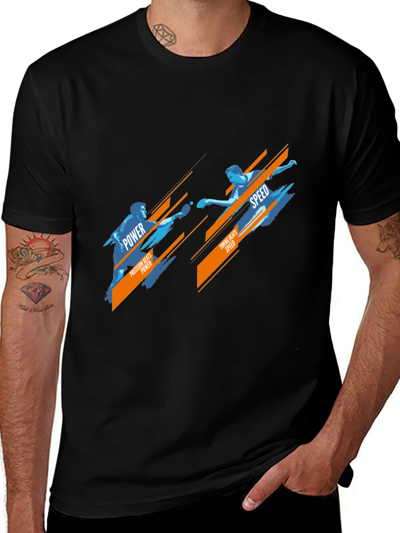 Table Tennis Power vs Speed Graphic T-Shirt
