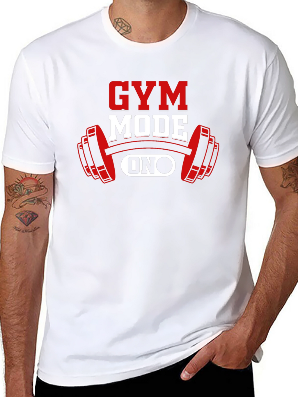 Gym Mode On T-Shirt - Black Fitness Apparel