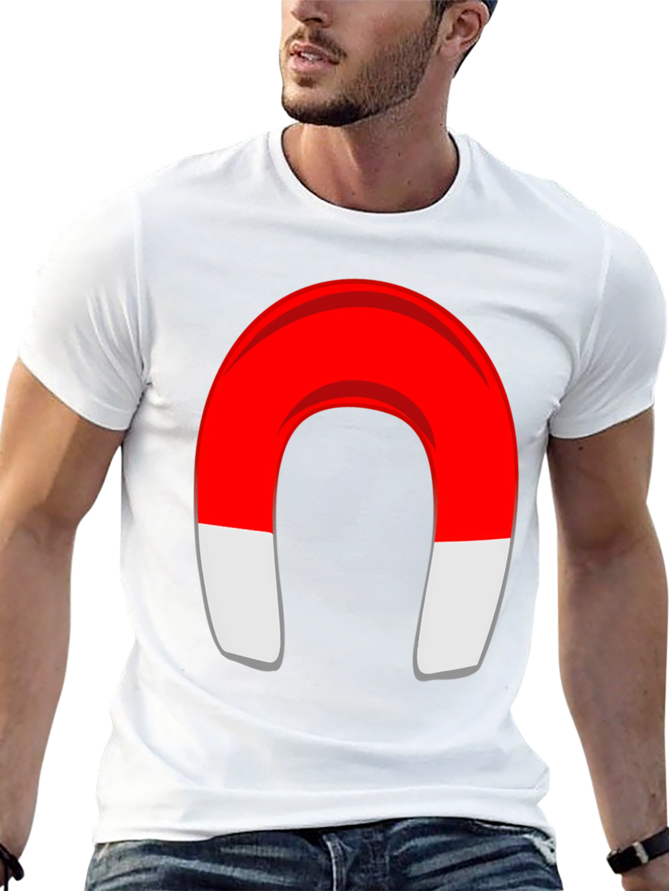 Magnet Graphic T-Shirt - Black Cotton Blend Tee