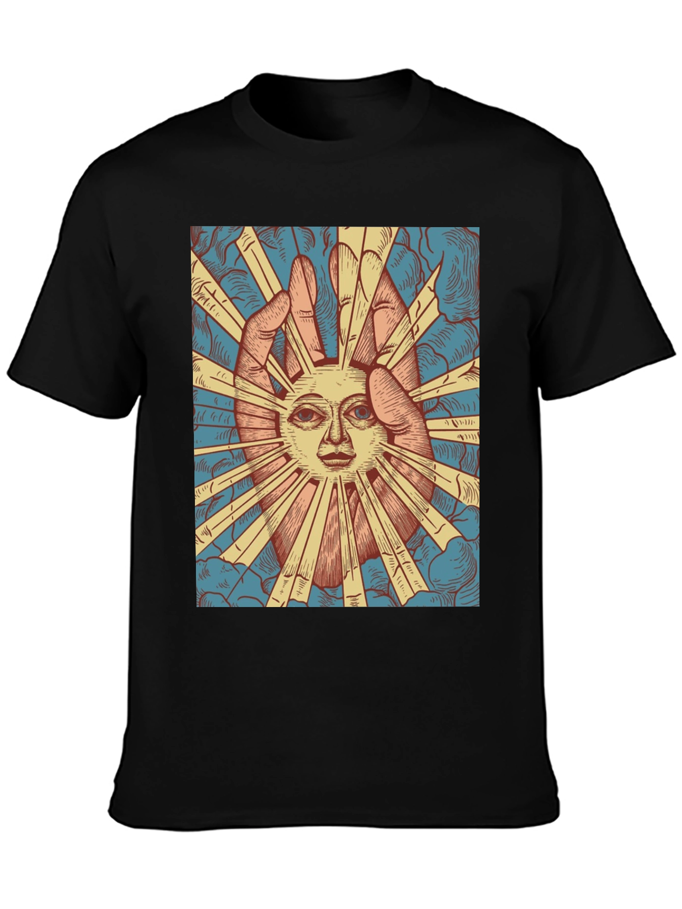 Sun Face Graphic Tee - Unique Design