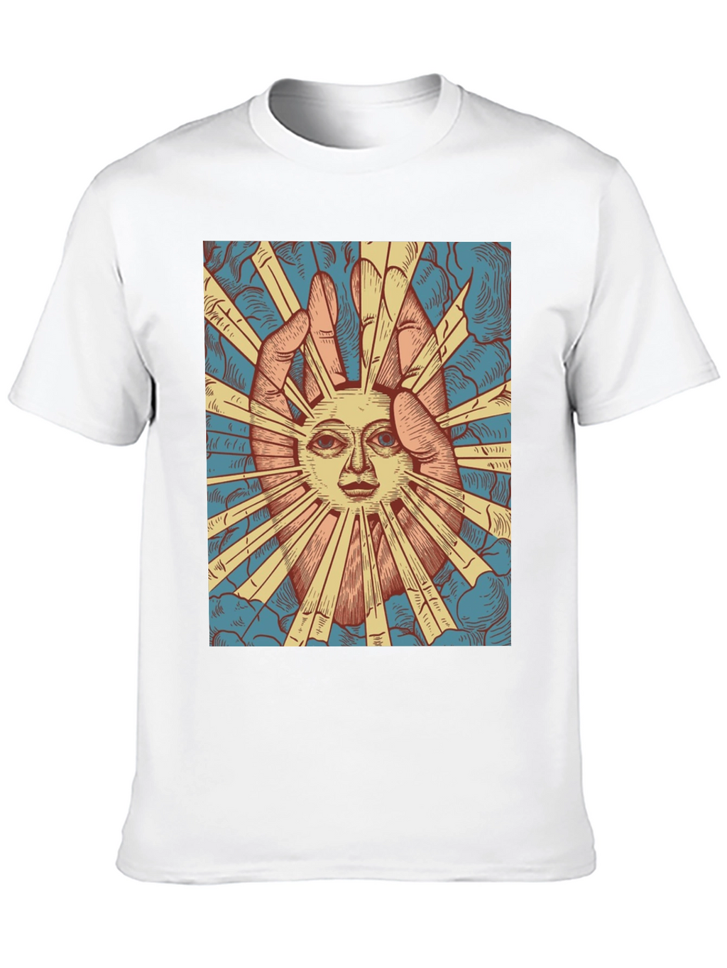 Sun Face Graphic Tee - Unique Design