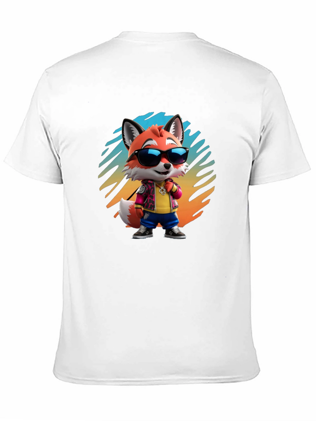Cool Cartoon Fox T-Shirt - Black Cotton Tee