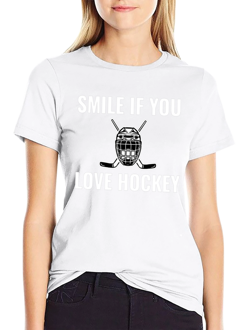 Smile If You Love Hockey Graphic T-Shirt