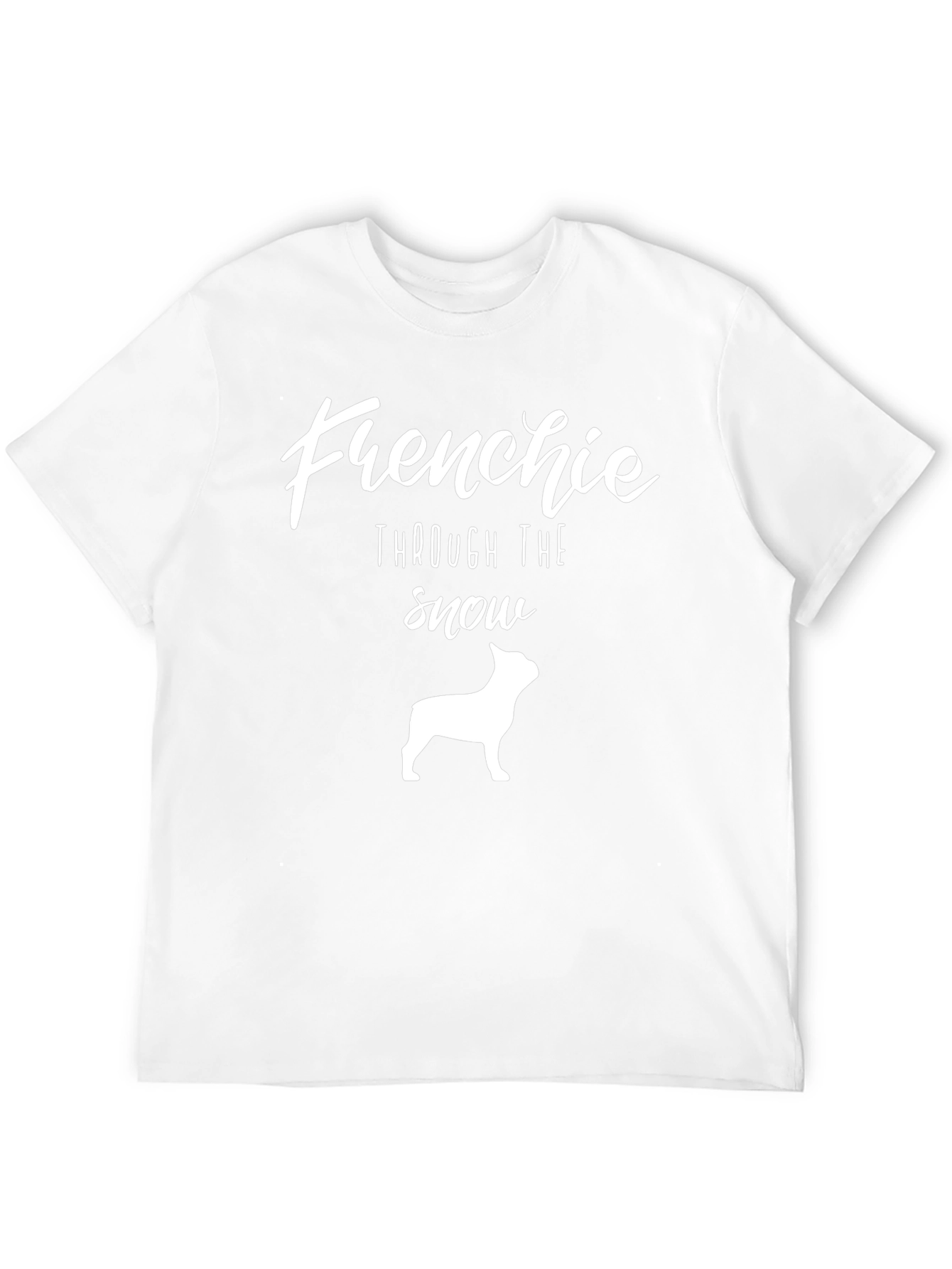 Frenchie Through the Snow Black T-Shirt