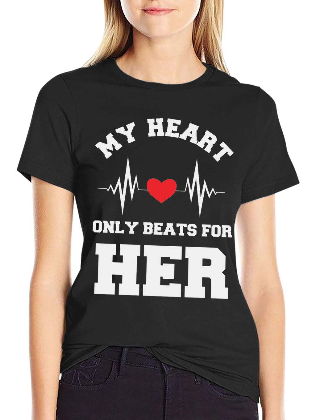 My Heart Beats For Her Novelty Graphic Tee